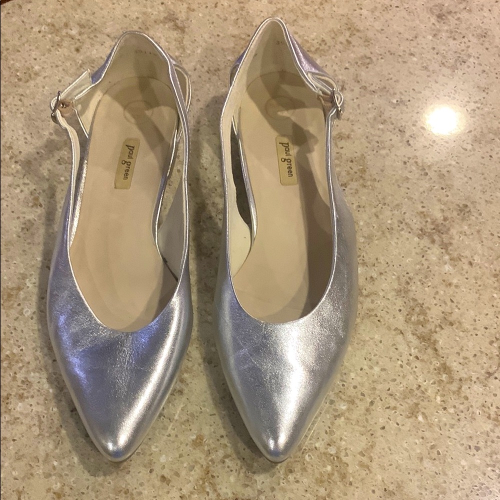 NWOT Paul Green Super Soft Silver Leather Ballet flats Size 9.5 - Picture 6 of 10